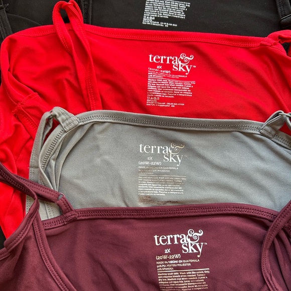 Terra & Sky 2X Vibrant Black Red, Classic Gray, and Burgundy Tank Tops - Picture 7 of 12